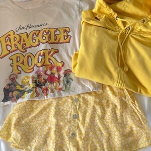 Fraggle Rock Graphic Tee and Yellow Outfit Set